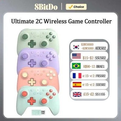 8BitDo Ultimate 2C Wireless Gaming Controller，Gamepad with Hall Effect for PC, W