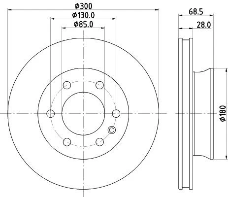 Juego de discos de freno delanteros Hella 56012PRO para furgoneta de carga Freightliner Sprinter 2500 OEM Foto 4 de 4