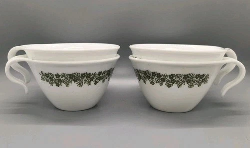 Vintage Corelle Livingware Crazy Daisy Spring Blossom Coffee Tea Cups Set of 4