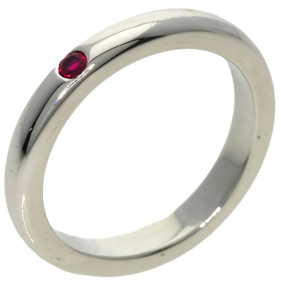 TIFFANY&Co.  Stacking band Ruby Ring Silver  Ladies [Used] - Image 2 of 4