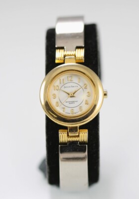 Jaclyn Smith Damen Uhr Edelstahl Silber Gold Wasserfest Weiß Quarz