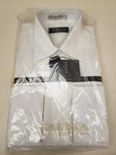 15 x 34 New White Laydown Collar French Cuff Tuxedo Shirt MICROFIBER TUXXMAN