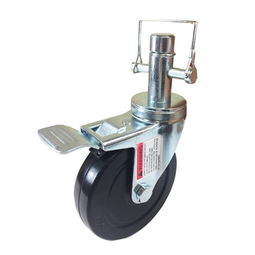 Rueda de torre rodante de andamio de 5" de vástago redondo de 1 pulgada rueda de goma dura - Imagen 1 de 3