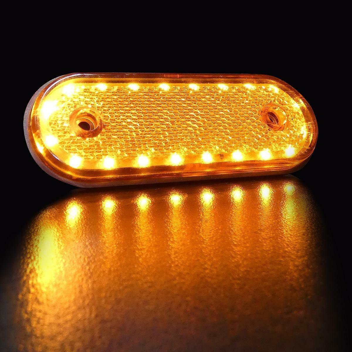 X6 Orange Amber Side 20 LED Marker Lights Oval 12V 24V Neon
