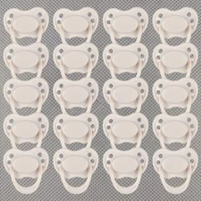 100PC White Magnetic Pacifiers Nipples Dummy for Reborn Baby Dolls DIY Supply