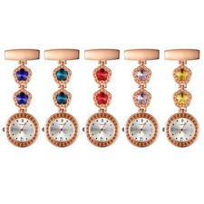 Women FOB Nurse Watch Pin Clip-on Brooch Crystal Quartz Analog Watch for Doctor