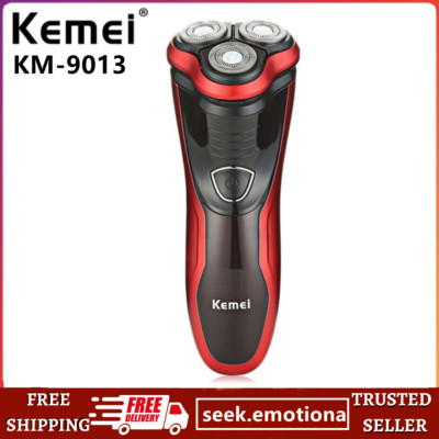 Cordless Men's Razor Rotary Electric Shaver Pop-Up Trimmer Wet Dry KM-9013 US