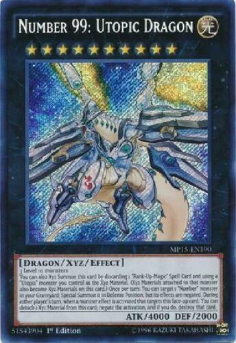 yugioh number cards 99 Number 99: Utopic Dragon - MP15-EN190 - Secret Rare - 1st Edition - Yugioh