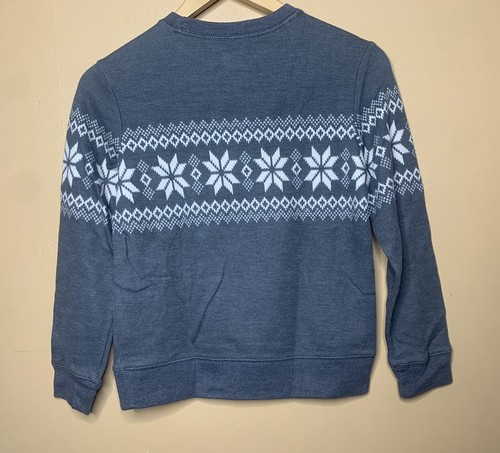 Old Navy Boy's Size Medium Sweater Tight Knit Crew Neck Gray White Long Sleeve - Picture 11 of 14