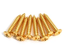 (8) Gold Short Humbucker Ring Mounting Screws for Guitar/Bass GS-3397-002