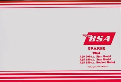 BSA A65 A50 Teilebuch 1964 500 STAR 650 ROCKET Twin Professionell Nachgedruckt