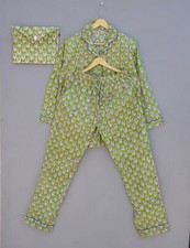 Indian Handmade 100 cotton pajama floral print pj set women summer nightwear..