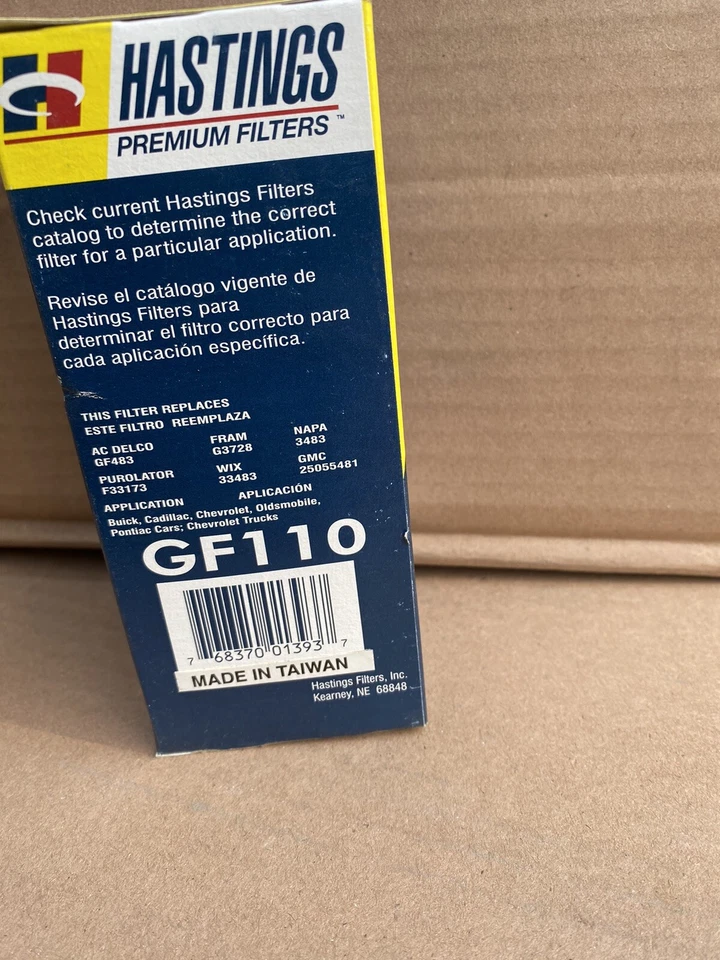 Filtro de combustible-VIN: R, FI Hastings GF110 Foto 3 de 3