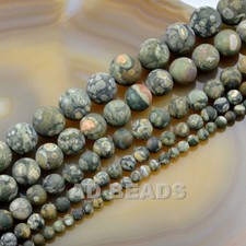 Natural Matte Gemstone Round Spacer Loose Beads 15.5'' 4mm 6mm 8mm 10mm 12mm