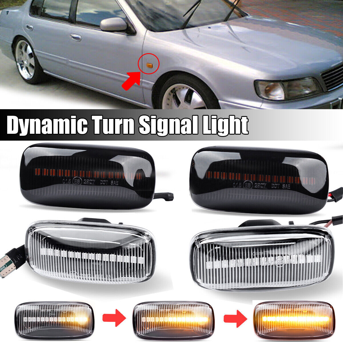 For Nissan Maxima Almera N15 Pulsar Cefiro A32 LED Side Marker