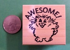 Awesome Cat, Teacher's Wood Mounted Rubber Stamp