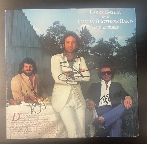 Larry Gatlin & The Gatlin Brothers signierte Help Yourself LP Vinyl signiert