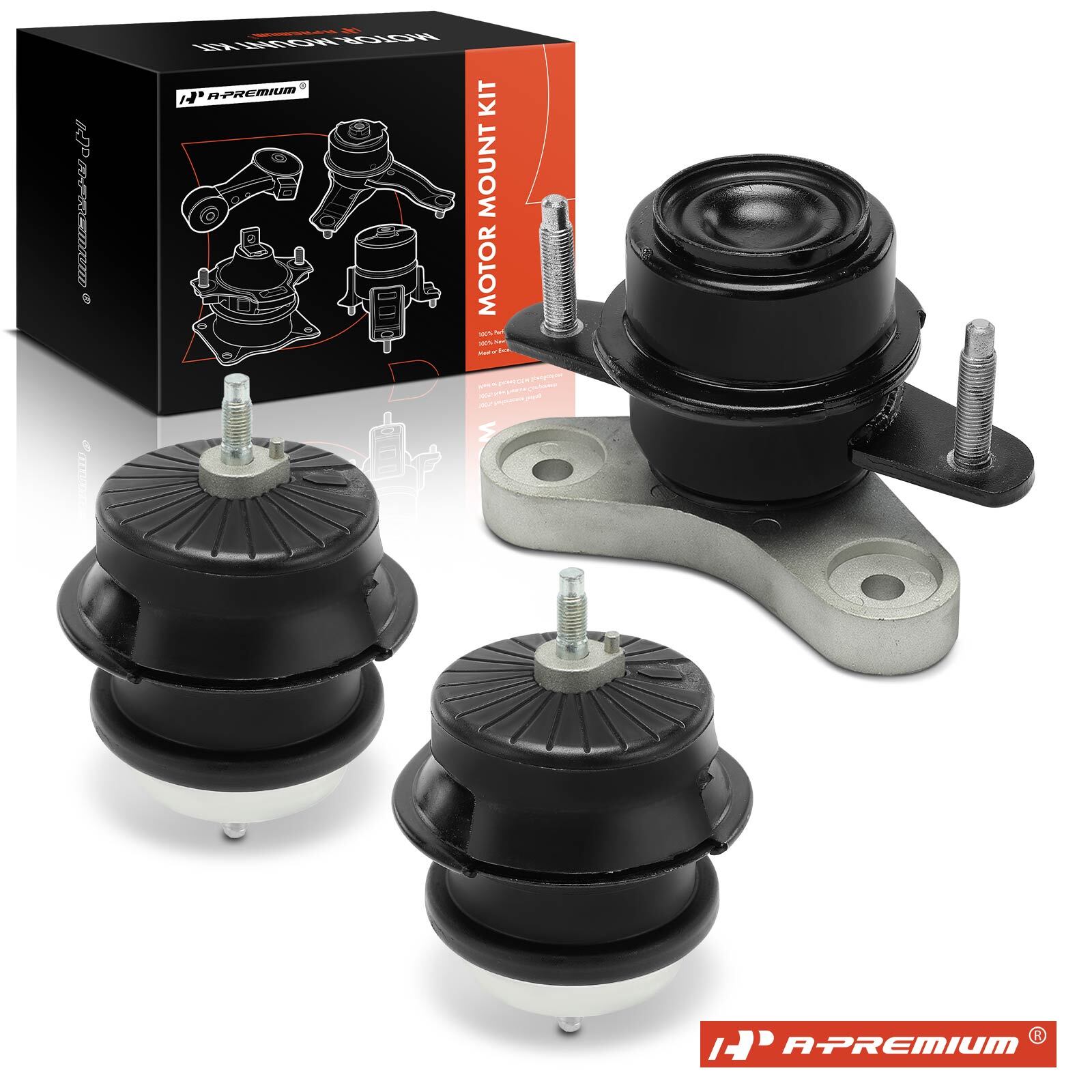 A-Premium 3x Engine Motor & Trans. Mount for INFINITI Q50 16-19 Q60 Auto Trans.