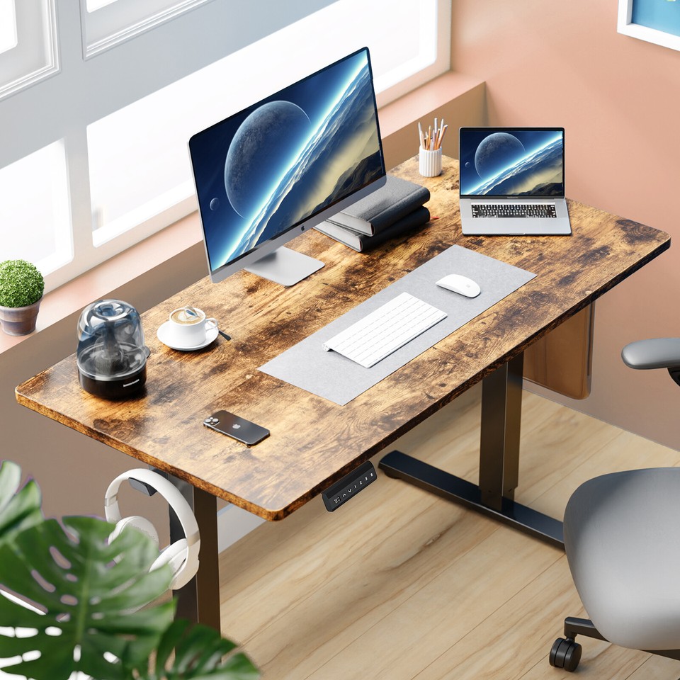 Electric Height-Adjustable Desk, Standing Desk With Splicing Board&Side ...
