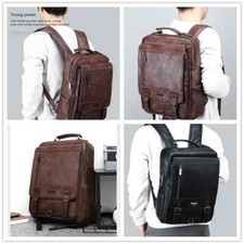 Men Business Backpack Leather Laptop Large Capacity Travel College School Bag UK