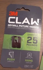 3M Claw Drywall Picture Hanger Holds 25 Lbs New & Sealed