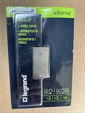 Legrand adorne Paddle 15 Amp Single-Pole/3-Way Switch Half Size with Microban, M