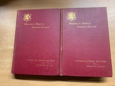 1894 WALTER SCOTT BRIDE ST RONAN'S WELL ANDREW LANG NOTES VOLS 1 & 2 BOOKS (P8)