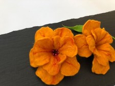 Blütenbrosche Filz Brosche gefilzt Blüte Brosche Schmuck Brosche Filzblüte orang