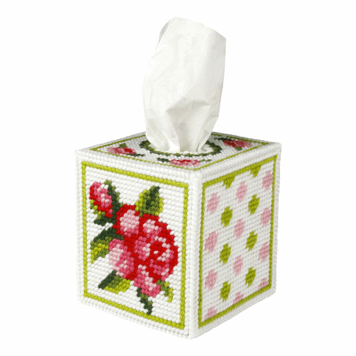 B&Q -  Emb Kit T/box RoseNeedlepoint Kit: Tissue Box Cover: RoseOrchidea - Image 2