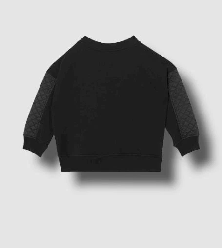 250 Burberry Kids Boys Black Timothie Cotton Crew Neck Sweater