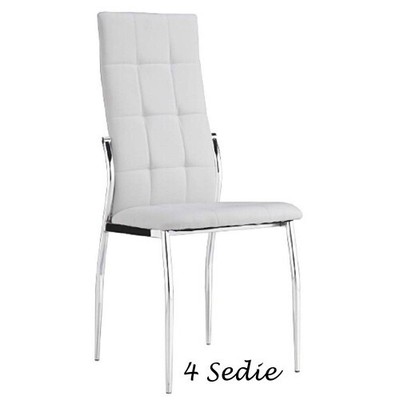 Sedie Bianche Ecopelle Imbottita Metallo Polipropilene Moderna