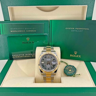 Rolex Datejust, 41mm, Wimbledon, Oyster, Fluted, 126333, Unworn, Complete