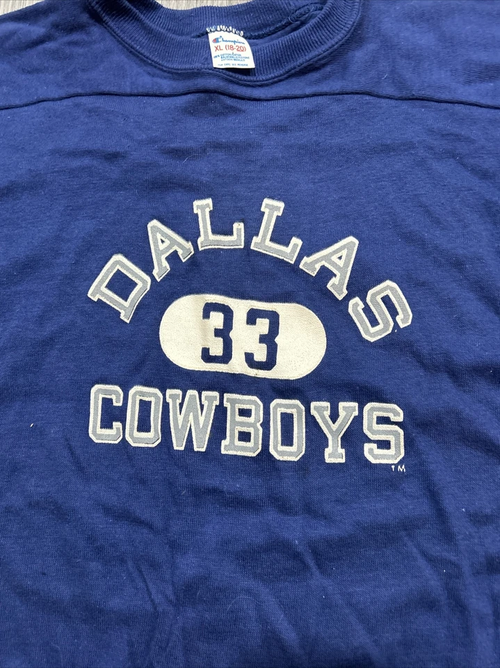 Винтажная футболка Dallas Cowboys Jersey Tony Dorsett No33 Champion молодежная размер XL сделано в США - Изображение 2 из 4