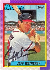 1990 Topps #142 Jeff Wetherby Rookie Atlanta Braves AUTO SIGNED COA