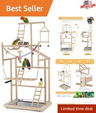 Sturdy Indoor Parrot Playground with Easy Assembly - Ideal for All Birds