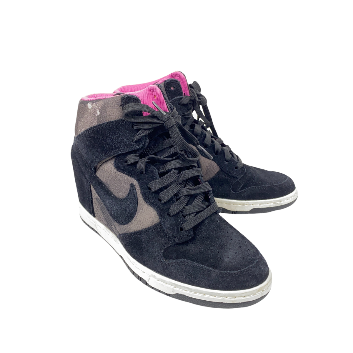 Nike Womens Dunk Sky High Size 543258-001 Black Pink Camo