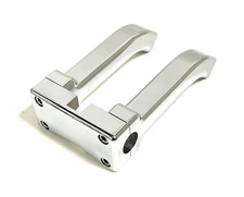 USA-MADE CHROME 6" RISE BILLET ALUMINUM HANDLEBAR RISERS W/ PULLBACK FOR HARLEY