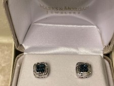 *SIMPLY AWESOME* Marks & Morgan Sterling Silver Blue & White Diamond Earrings