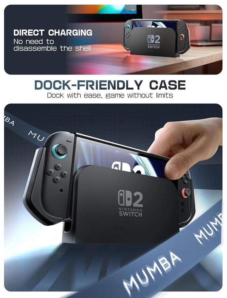 For Nintendo Switch 2 Shockproof Grip Cover, Mumba Fexible TPU Dockable Case NEW - Image 3 of 4