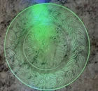 Vintage Green Uranium Glass 6 inch Dessert Plate