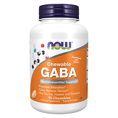 NOW FOODS GABA Orange Flavor Chewable 90 Chewables