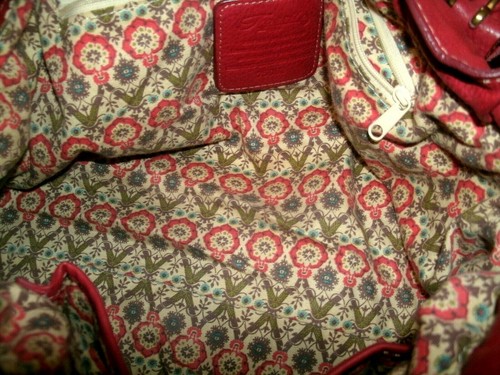 Fossil Very Pretty Medium Red Pebbled Leather Satchel w/Braided Straps and Walle - Picture 6 of 12