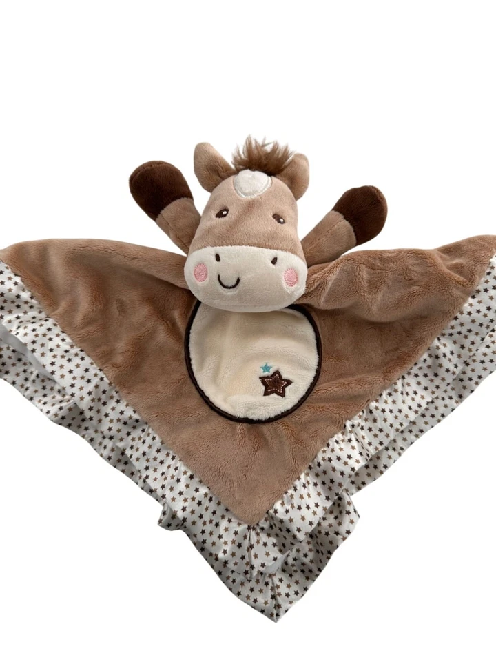 Manta de seguridad para bebé Douglas Brown Horse de felpa Lovey Star Trim suave estrella de 15" Foto 2 de 4