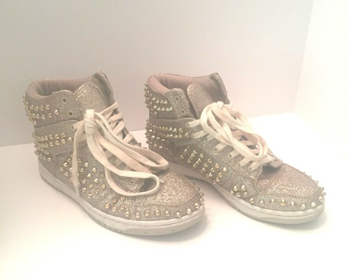 Steve Madden Gold Glitter Studded High 