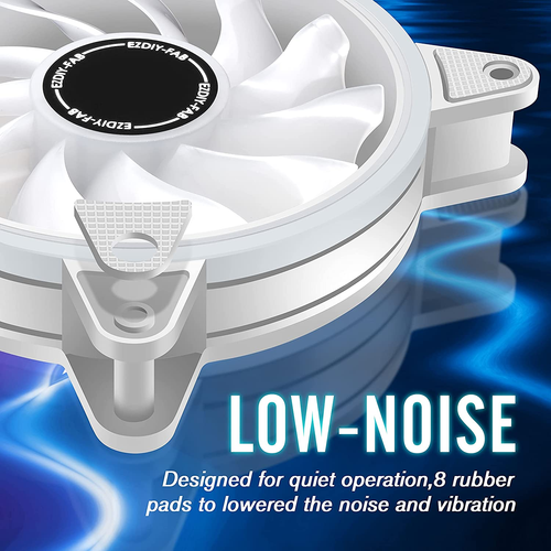 EZDIY-FAB White Moonlight 120Mm RGB PWM Case Fan with RGB PWM Fan Hub,5V Motherb - Picture 6 of 9