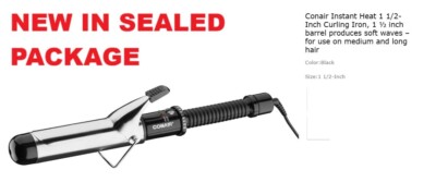 Conair Instant Heat 1 1/2-Inch Curling Iron 1 ½ inch barrel soft waves hair