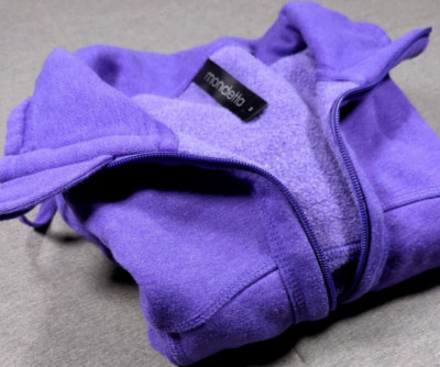 Mondetta Full Zip Purple Fleece Jacket Thumbhole Cuffs Womens Size M Warm Cozy