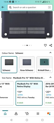 TECOOL MacBook Pro 15 Retina Case Cover, Slim Plastic Hard Shell Protective