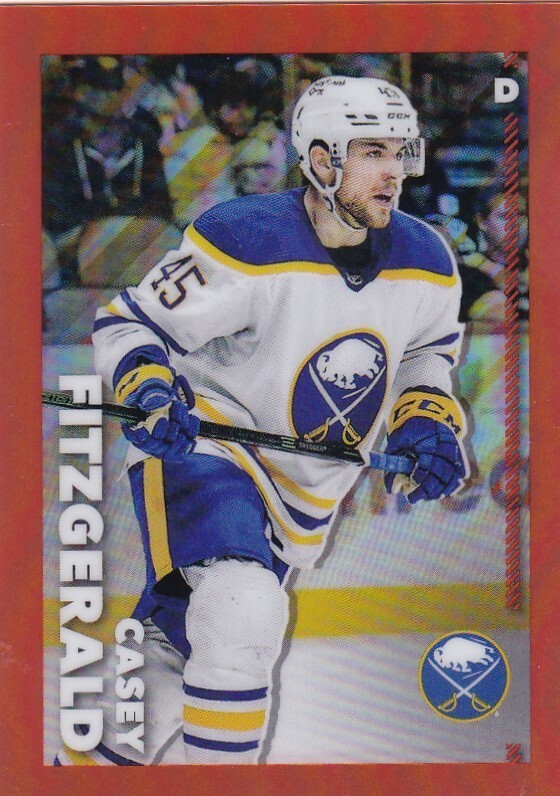 2022-23 TOPPS CHROME NHL STICKER SP ORANGE /25 MADE #63 Casey Fitzgerald Buffalo
