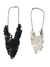 COLLANA ANELLI O CERCHI PLASTICA IN 6 COLORI A SCELTA BIGIOTTERIA ACCESSORI MODA